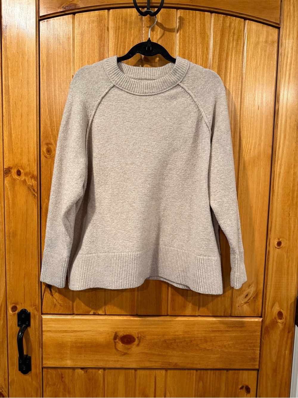 Aerie unREAL Crew Sweater - Heather Fawn - with Bows